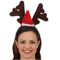 Felt Antlers w/ Plush Santa Hat